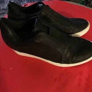 MIA Black Perforated Slip-On Shoes